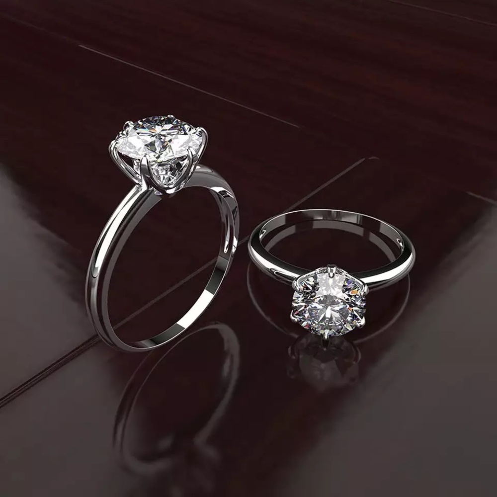 Screw Crystal Band Diamant Ring 925 Silver - Picture 11 of 16
